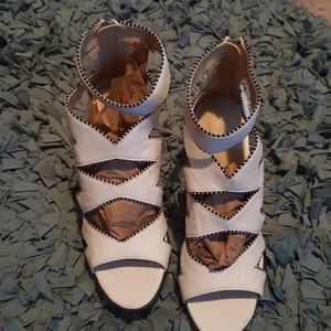 White  platform  sandals.