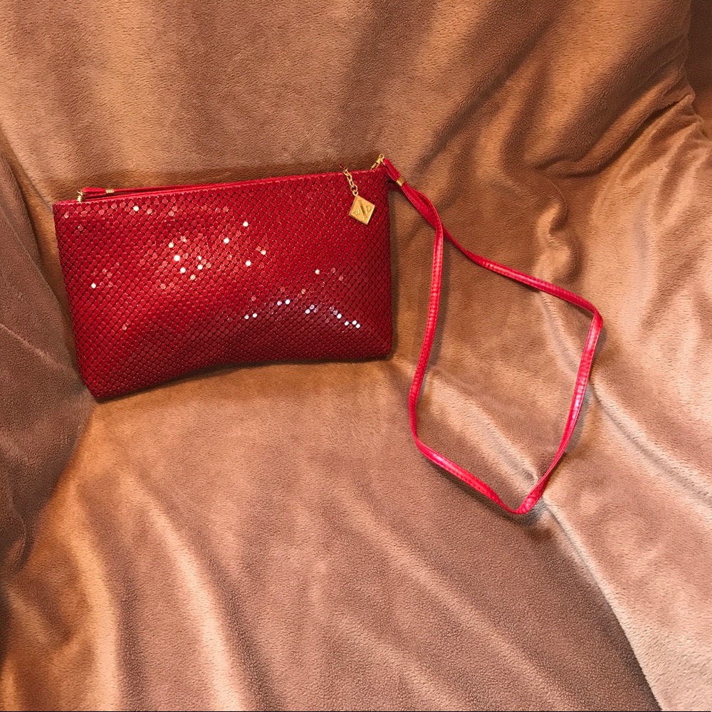 Ruby red Whiting and Davis evening bag