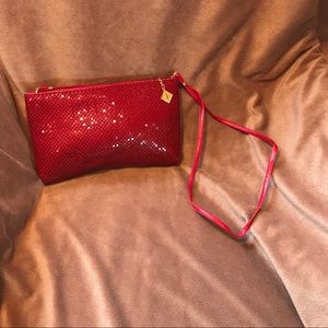 Ruby red Whiting and Davis evening bag