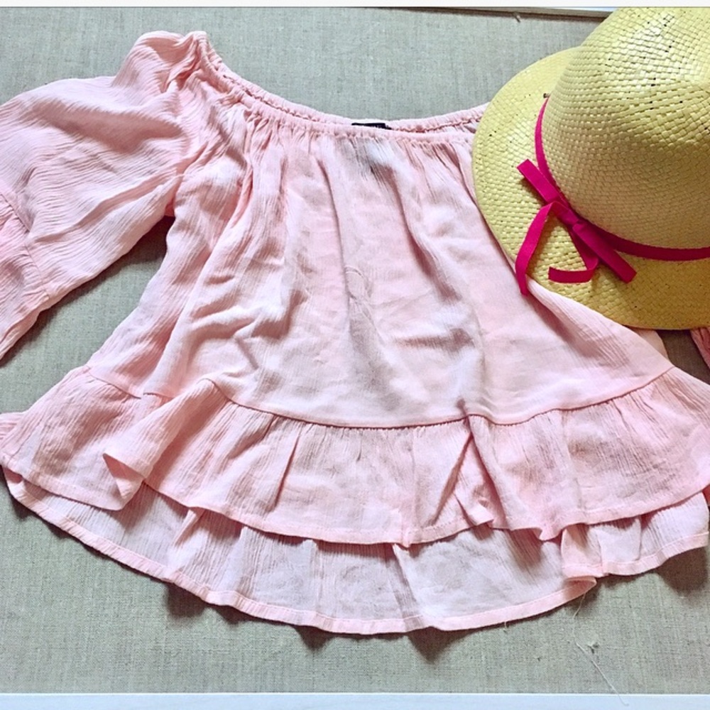 Adorable Pink Off the Shoulder Blouse