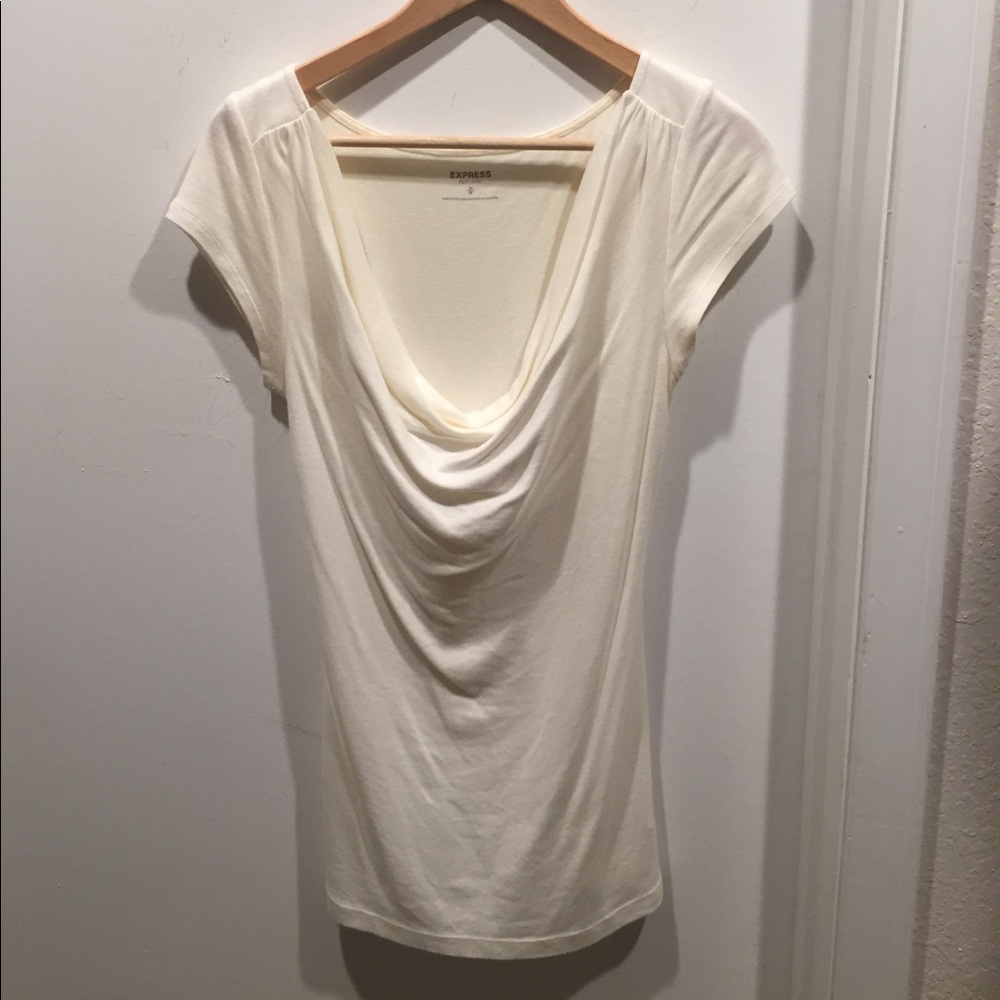 Express white cowl neck shirt