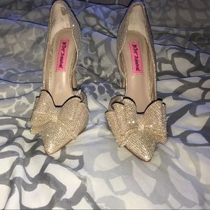 Gold Sparkly Betsey Johnson Heels 5.5