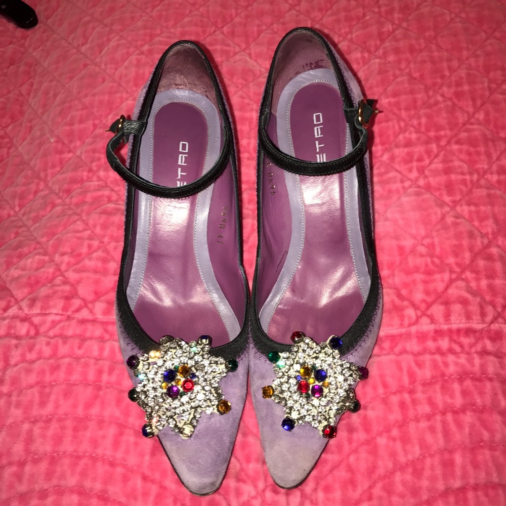 Light Purple ETRO Rhinestone Heels Size 37