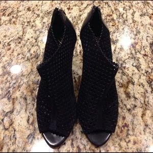 Stylish black suede shoes