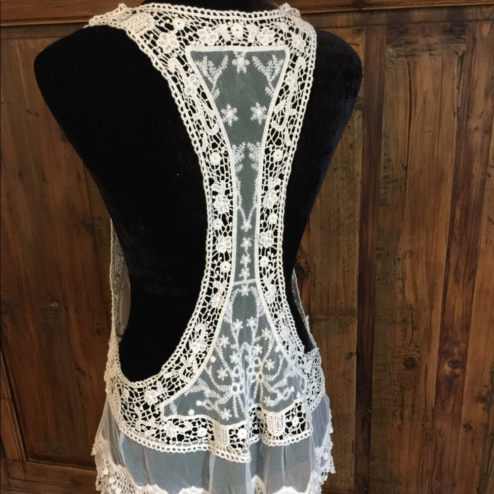 🔥RESTOCKED! lace beach boho cover up racer back - Picture 4 of 6