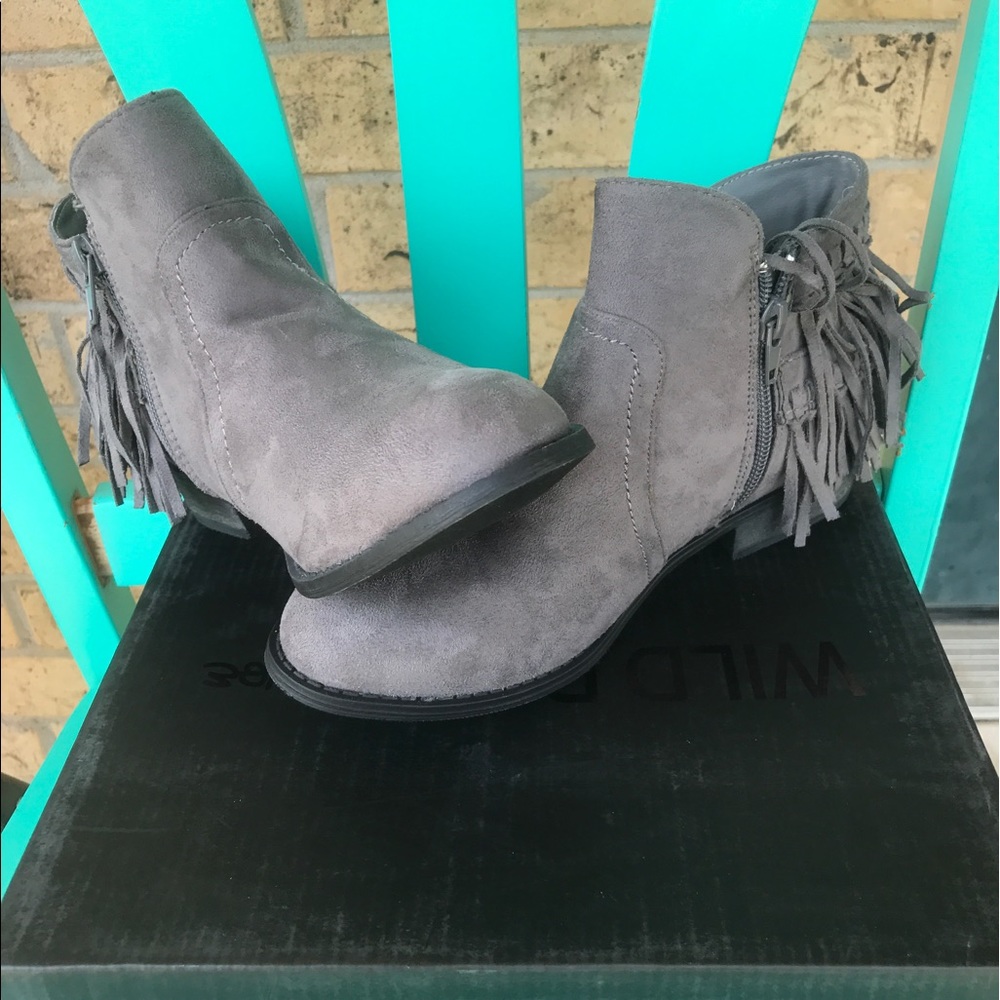 Grey Fringe booties