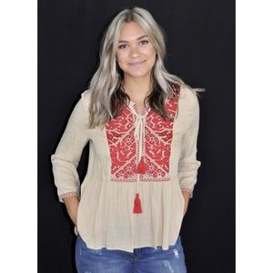 Bohemian blouse with tassels