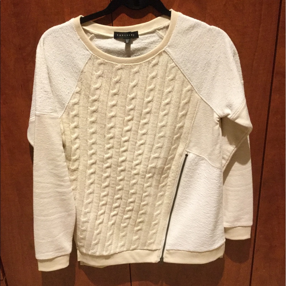 Sanctuary cozy cable knit deconstructed sweter