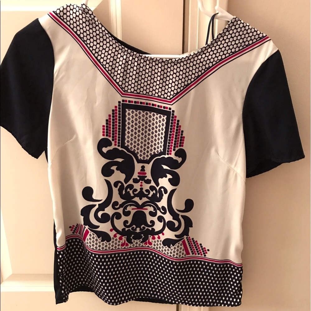 Short sleeve silk blouse