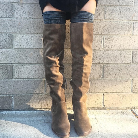 Dolce Vita over the knee gray suede riding boots - Picture 3 of 6