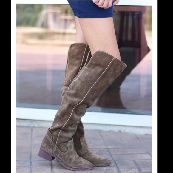 Dolce Vita over the knee gray suede riding boots - Picture 4 of 6