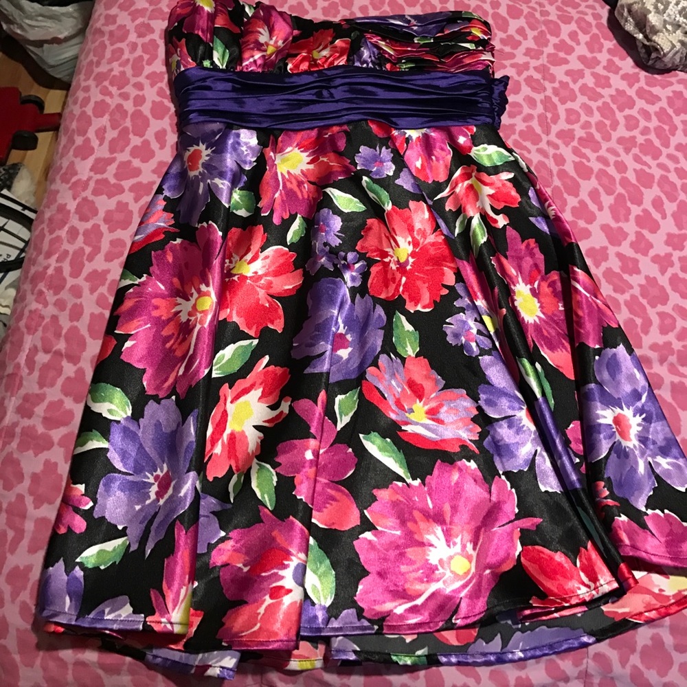 Strapless floral dress