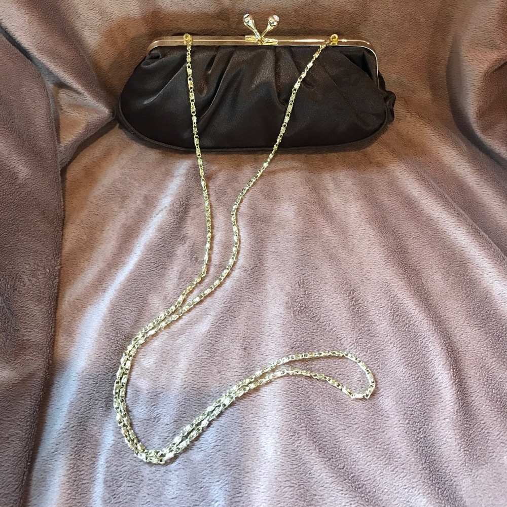 Jessica McClintock Chocolate brown evening clutch