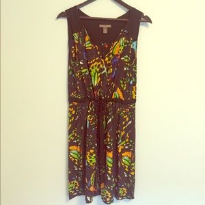 Black and neon dress 100% silk