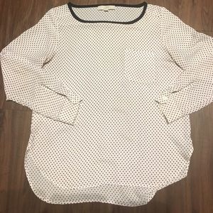 Long Sleeve Polka Dot Blouse from The Loft