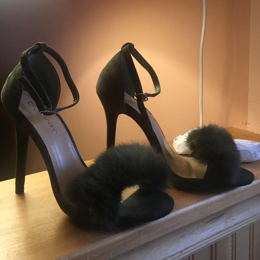 Olive Suede Open Toe Sandal