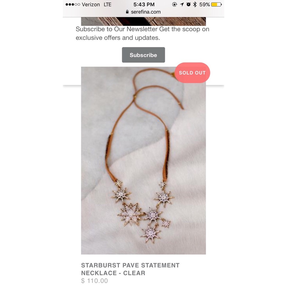 Serefina starburst pavé statement necklace NWT