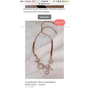 Serefina starburst pavé statement necklace NWT