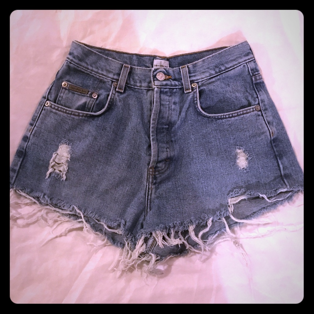 Vintage Calvin Klein High Rise Cut Off Jean Shorts