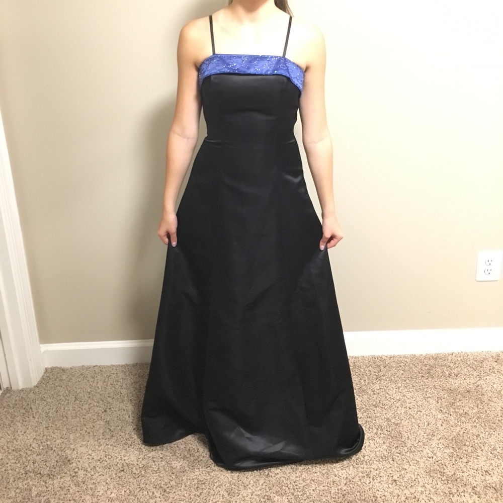 Black and royal blue prom dress