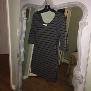 Scoop neck tight stripe dress