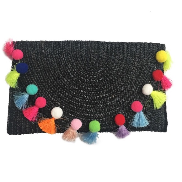 Black Pom Pom Clutch - Picture 3 of 4