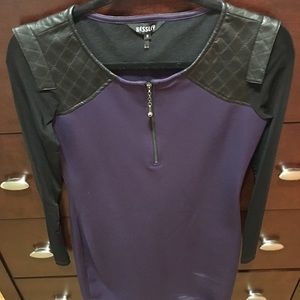 Purple dress with sheer sleeves