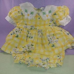Yellow Plaid Daisy Dress Onesie