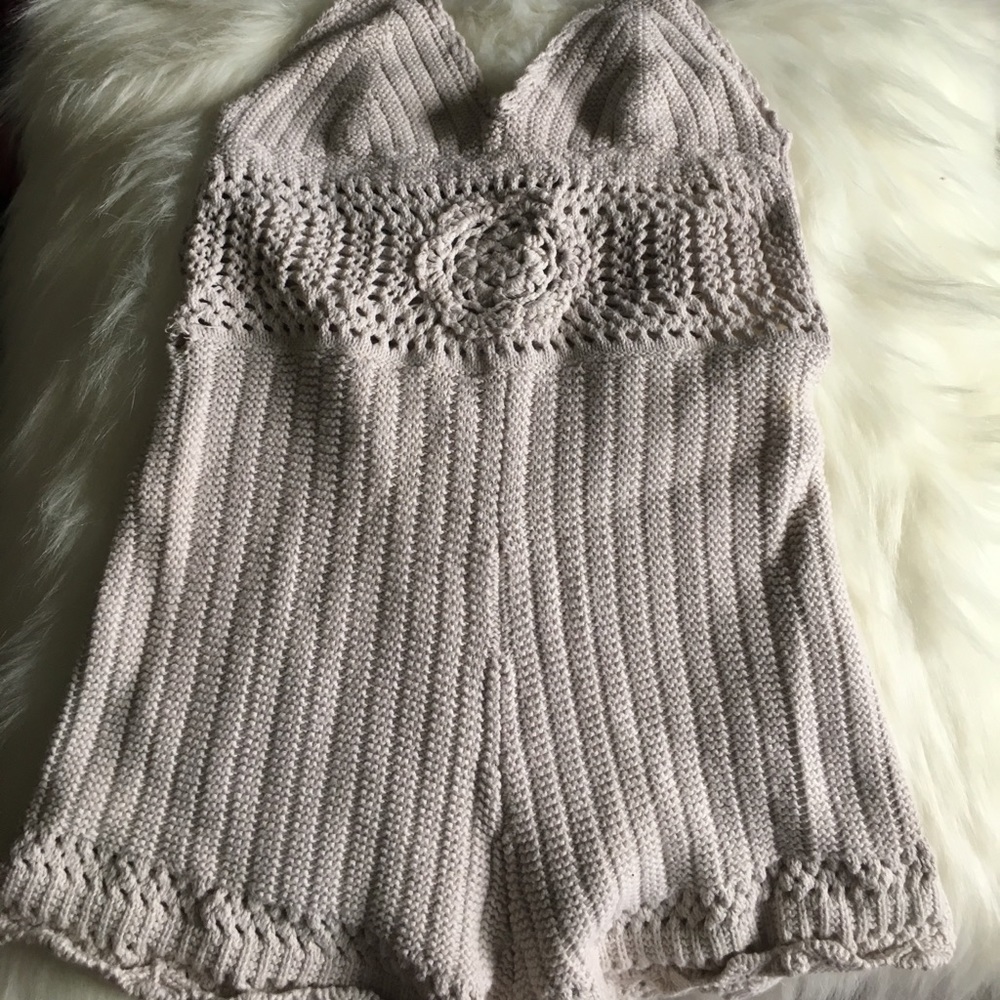 Urban outfitter mock neck lace one piece romper