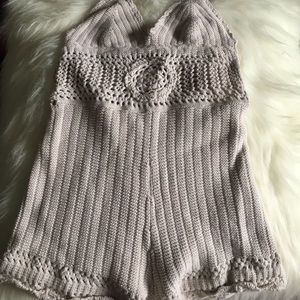 Urban outfitter mock neck lace one piece romper