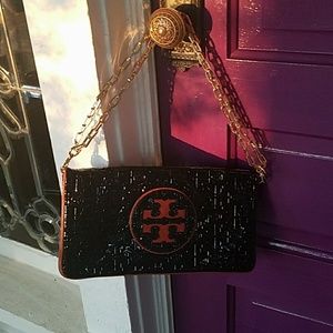 Black patent leather Tory Burch purse