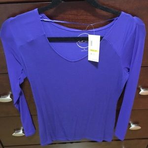 NWT! INC top with sheer sleeves