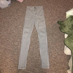 Topshop Moto Gingham Joni Pants/Jeggings