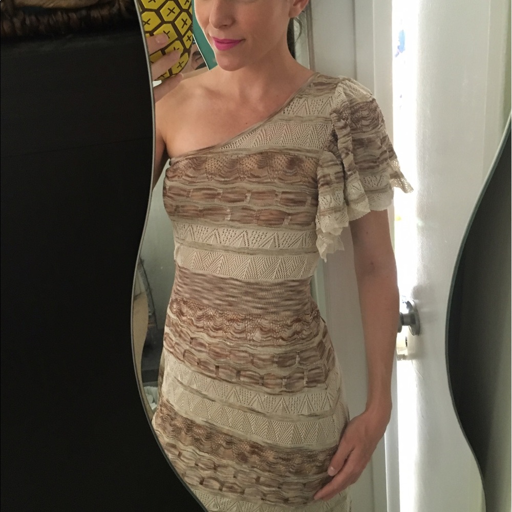 XS Bebe one shoulder dress