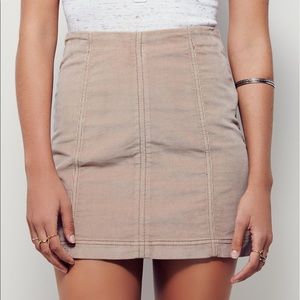 FREE PEOPLE Tan Corduroy Mini Skirt