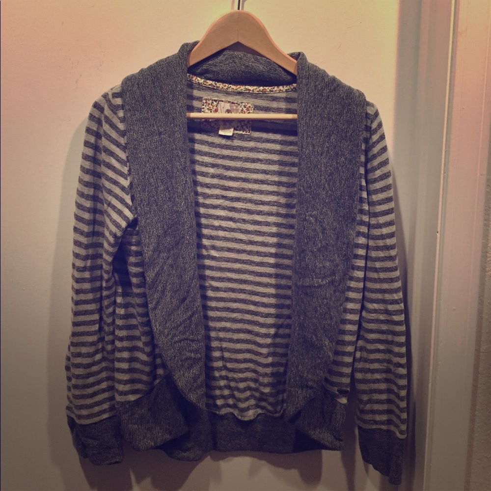 Gray striped cardigan