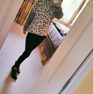 TOPSHOP ANIMAL PRINT SLOUCHY SWEATER