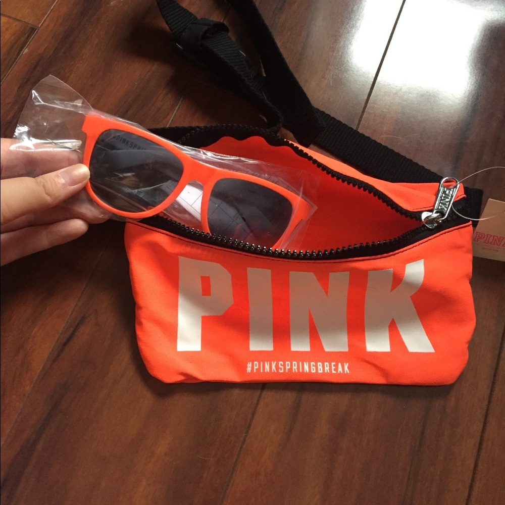 VICTORIA SECRETS PINK: NEON ORANGE FANNY PACK