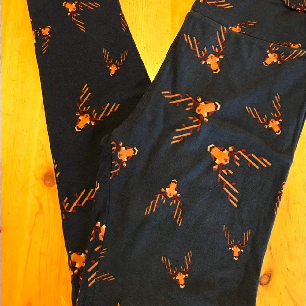 🎉SALE🎉BNWT LULAROE NAVY DEER 🦌 OS LEGGINGS 🦄🦄