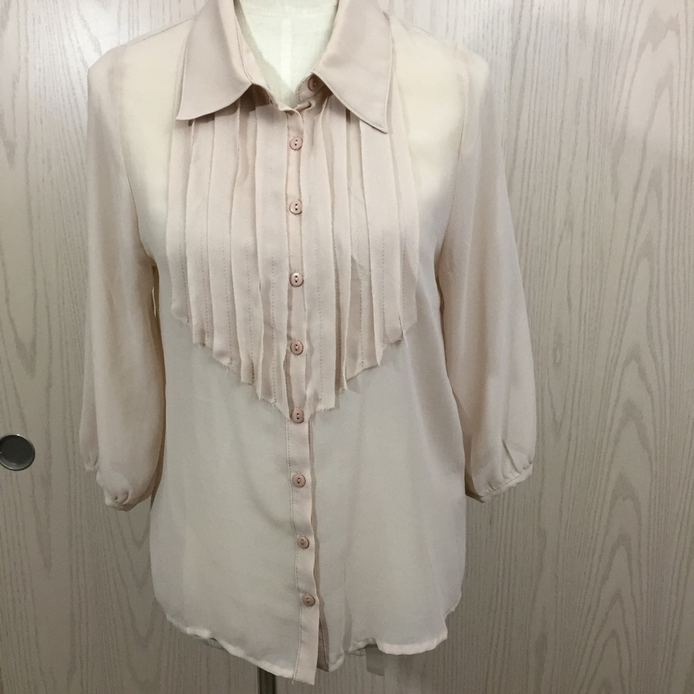 NWT Greylin blush pink sheer blouse