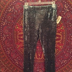 Blue velvet leggings