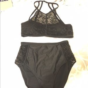 High waisted bathing suit