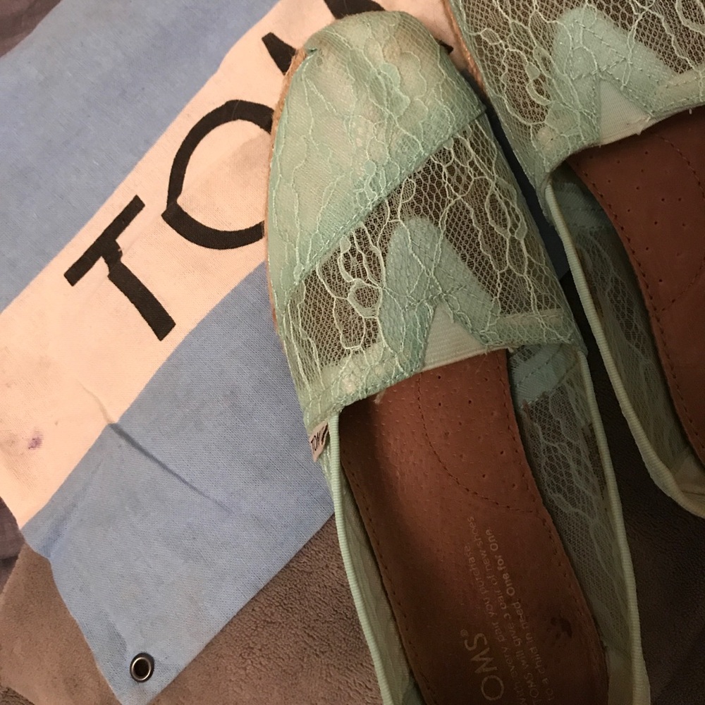 TOMS Mint Lace Flats