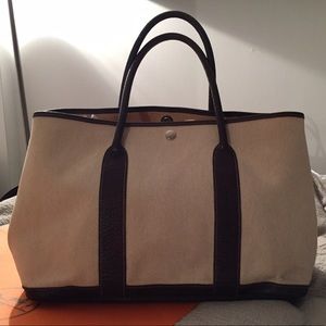 HERMES GARDEN PARTY *AUTHENTIC* 36 TOILE & BROWN