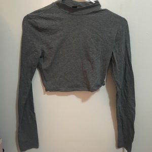 Forever 21 long sleeve turtle neck crop top