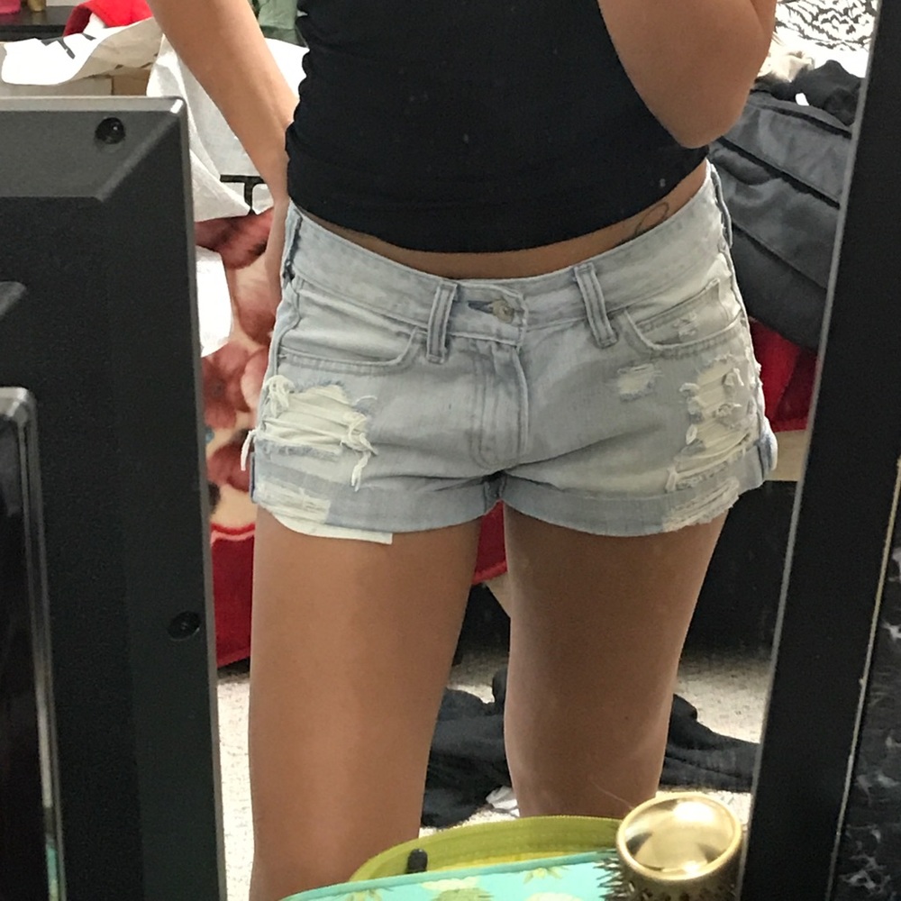 A&F denim low rise shorts