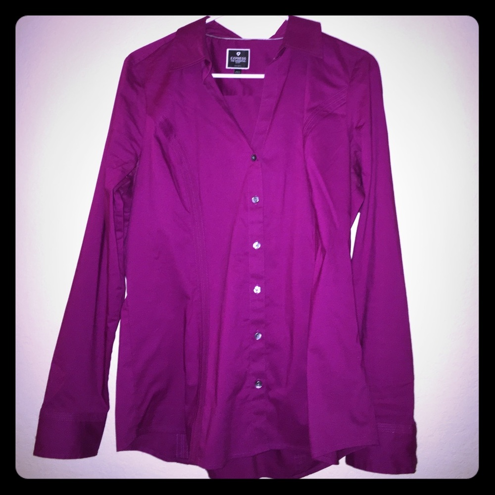 Express Cranberry button down top