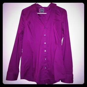 Express Cranberry button down top