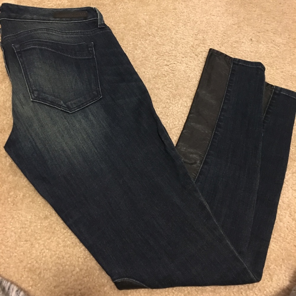 Express jeans with leather detail