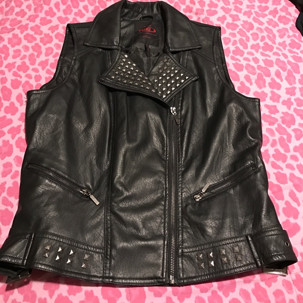 Black studded vest